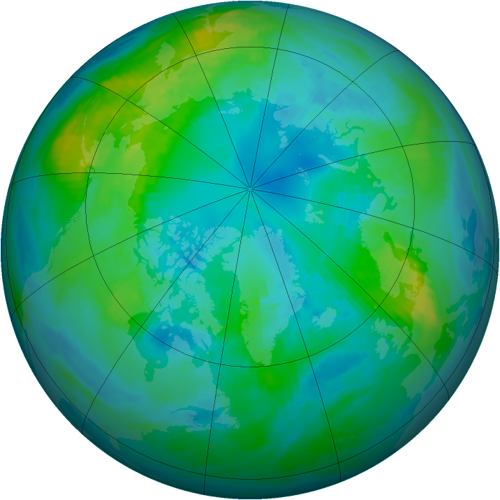 Arctic ozone map for 17 October 1983